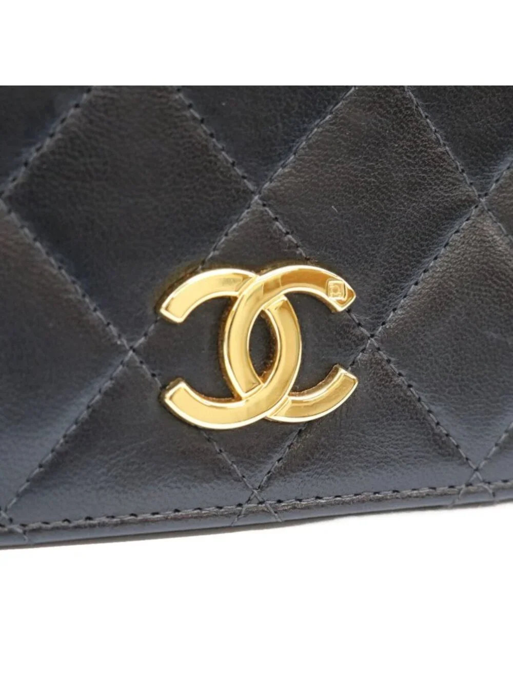 Chanel Black Lamb Full Flap Gold Push Lock Quilted 23